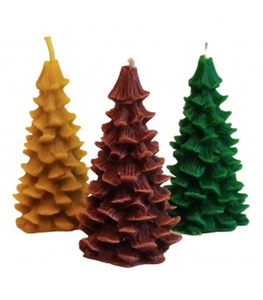 Choinki 8 cm 3 sztuki - Świeczka z wosku pszczelego i stearyny