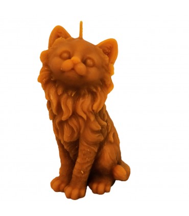 Kot 13cm - Świeczka z wosku pszczelego