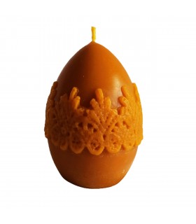 Pisanka z koronką - Świeczka z wosku pszczelego