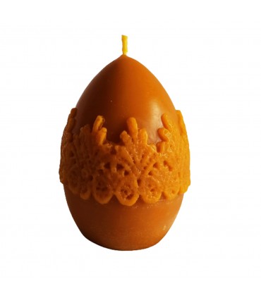 Pisanka z koronką - Świeczka z wosku pszczelego