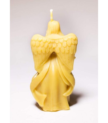 Aniołek z sercem 10 cm - Świeczka z wosku pszczelego