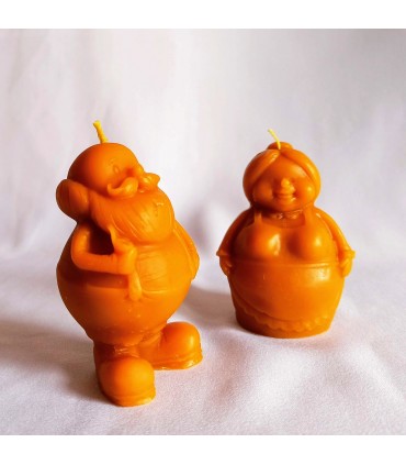 Babcia i dziadek 9 cm - Świeczki z wosku pszczelego