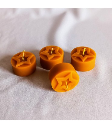 Tealight wkłady gwiazdki 4 sztuki - Świeczka z wosku pszczelego