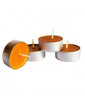 Tealight w aluminiowych osłonkach 4 sztuki - Świeczka z wosku pszczelego