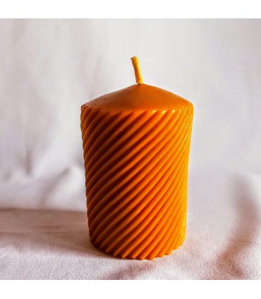 Walec ze zdobieniem 9 cm - Świeczka z wosku pszczelego