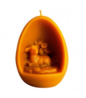 Pisanka z barankiem - Świeczka z wosku pszczelego