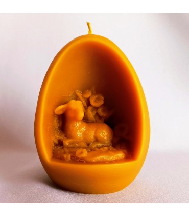 Pisanka z barankiem - Świeczka z wosku pszczelego