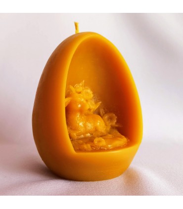 Pisanka z barankiem - Świeczka z wosku pszczelego