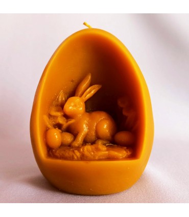 Pisanka z zajączkiem - Świeczka z wosku pszczelego