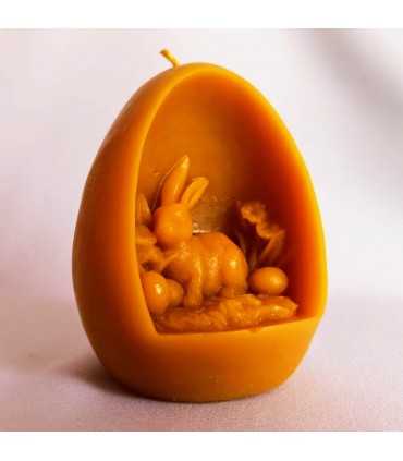 Pisanka z zajączkiem - Świeczka z wosku pszczelego