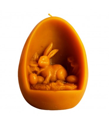 Pisanka z zajączkiem - Świeczka z wosku pszczelego