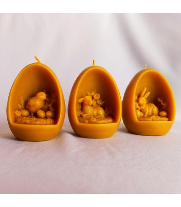 Pisanka z zajączkiem - Świeczka z wosku pszczelego