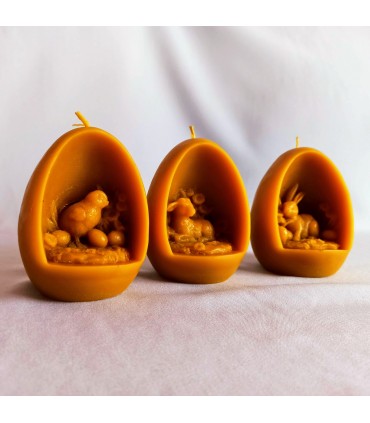 Pisanka z kurczakiem - Świeczka z wosku pszczelego