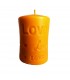 Walec LOVE 9 cm - Świeczka z wosku pszczelego