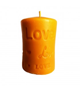 Walec LOVE 9 cm - Świeczka z wosku pszczelego
