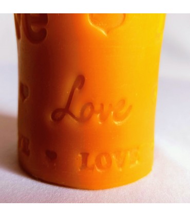 Walec LOVE 9 cm - Świeczka z wosku pszczelego