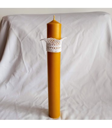 Gromnica z ozdobnym okapnikiem 36 cm - Świeca z wosku pszczelego