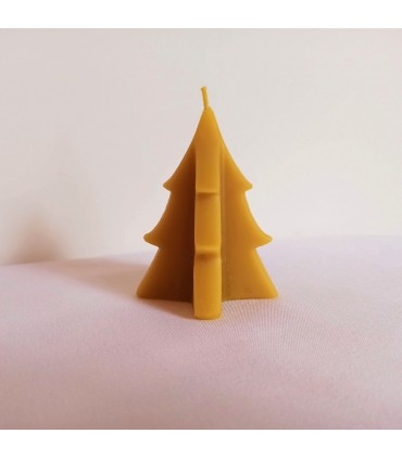 Choinka geometryczna 8 cm - Świeczka z wosku pszczelego
