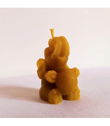 Słonik z piłką 4,5 cm - Świeczka z wosku pszczelego