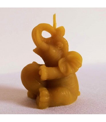 Słonik z piłką 4,5 cm - Świeczka z wosku pszczelego