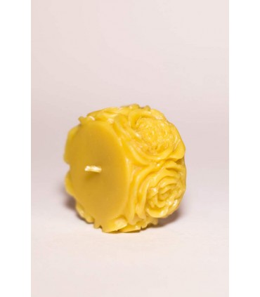 Walec ozdobiony kwiatkami - Świeca z wosku pszczelego