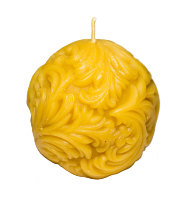 Kula grawerowana 7 cm - Świeczka z wosku pszczelego