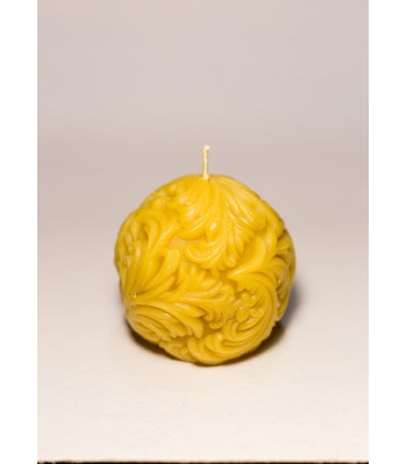 Kula grawerowana 7 cm - Świeczka z wosku pszczelego