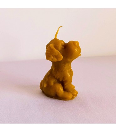 Pies labrador 7 cm - Świeczka z wosku pszczelego