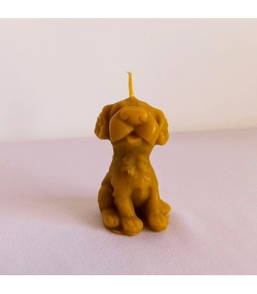 Pies labrador 7 cm - Świeczka z wosku pszczelego