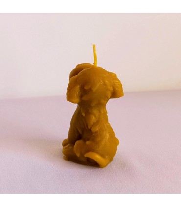 Pies labrador 7 cm - Świeczka z wosku pszczelego
