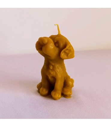 Pies labrador 7 cm - Świeczka z wosku pszczelego