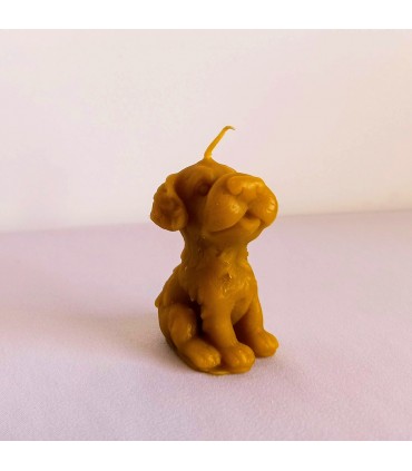 Pies labrador 7 cm - Świeczka z wosku pszczelego