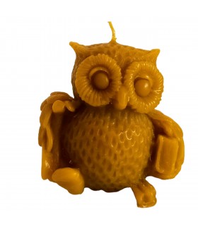 Sowa z dużymi oczami 6 cm - Świeczka z wosku pszczelego