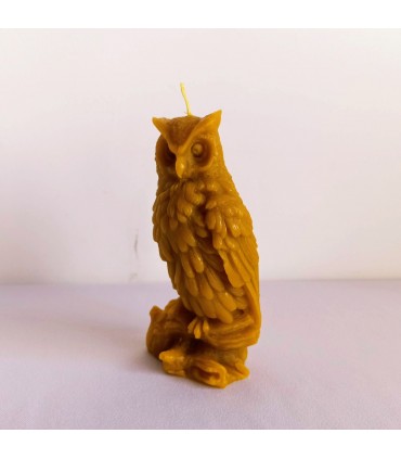 Sowa 13 cm - Świeczka z wosku pszczelego
