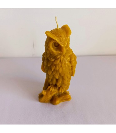 Sowa 13 cm - Świeczka z wosku pszczelego