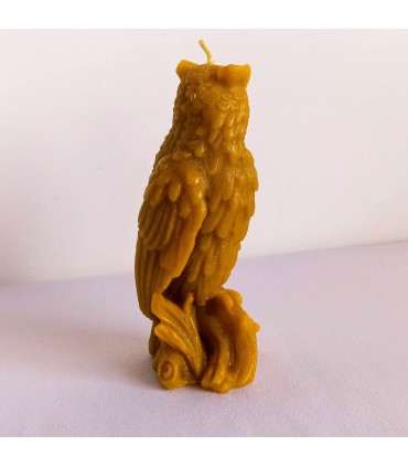 Sowa 13 cm - Świeczka z wosku pszczelego