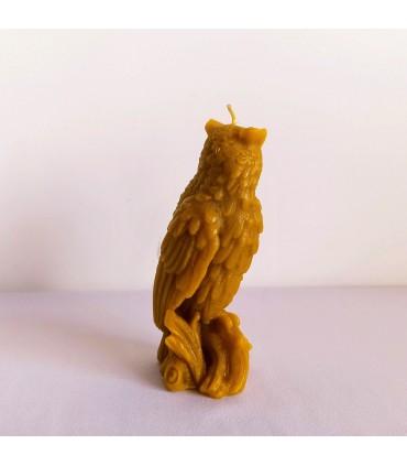 Sowa 13 cm - Świeczka z wosku pszczelego