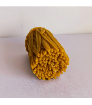 Walec z trawką 9 cm - Świeca z wosku pszczelego