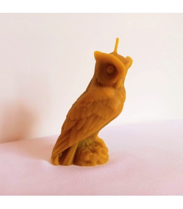 Sowa 10,5 cm - Świeczka z wosku pszczelego