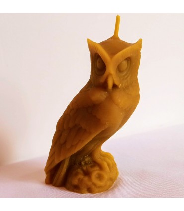 Sowa 10,5 cm - Świeczka z wosku pszczelego