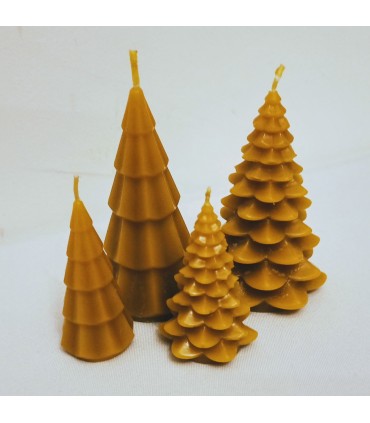 Choinki 8 cm i 5 cm 2 sztuki- Świeczka z wosku pszczelego