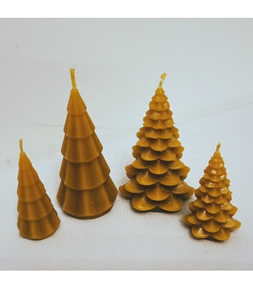 Choinki tradycyjne 8 cm i 5 cm 2 sztuki- Świeczka z wosku pszczelego