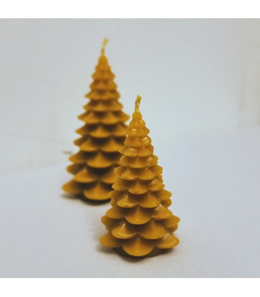 Choinki tradycyjne 8 cm i 5 cm 2 sztuki- Świeczka z wosku pszczelego
