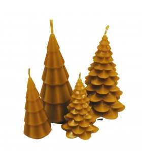 Choinki  8 cm i 5 cm 4 sztuki- Świeczka z wosku pszczelego