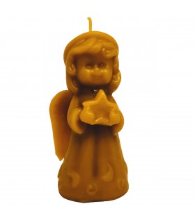Aniołek z gwiazdką 9 cm - Świeczka z wosku pszczelego