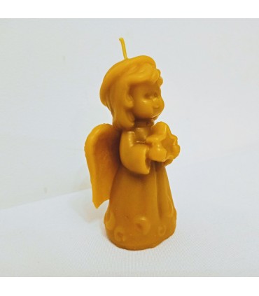Aniołek z gwiazdką 9 cm - Świeczka z wosku pszczelego