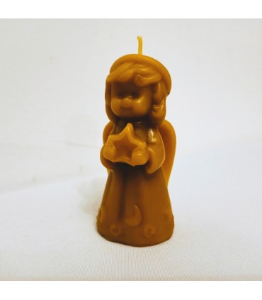 Aniołek z gwiazdką 9 cm - Świeczka z wosku pszczelego