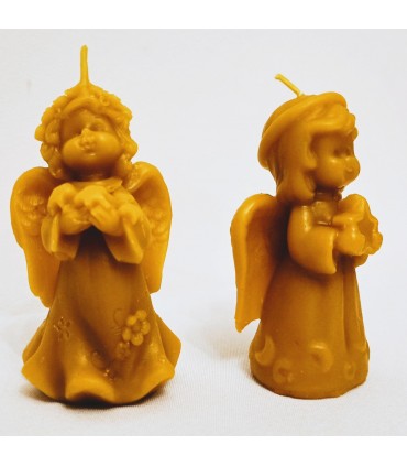 Aniołek z 3 gwiazdkami 9 cm - Świeczka z wosku pszczelego
