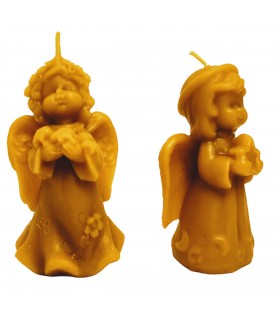 Aniołki z  gwiazdkami 9 cm 2 sztuki - Świeczka z wosku pszczelego