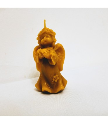 Aniołki z  gwiazdkami 9 cm 2 sztuki - Świeczka z wosku pszczelego